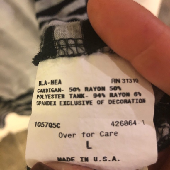 🍁3/$25🍁 striped cardigan with built-in tank - Picture 6 of 8